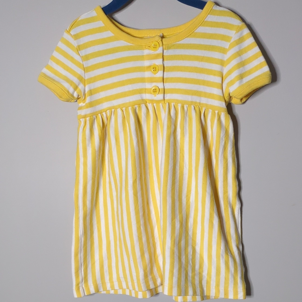 Hanna Andersson It's A Playdress, It's A Daydress Yellow White Stripes Size 2T